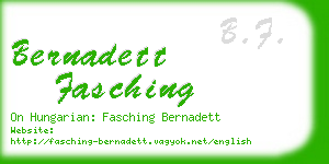 bernadett fasching business card